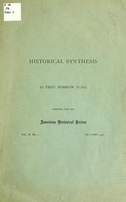 Cover of: Historical synthesis. by Fling, Fred Morrow