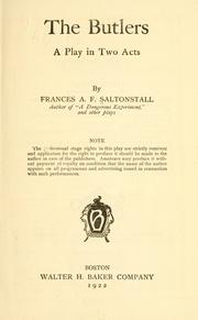 Cover of: The butlers by Frances A. F. Saltonstall