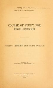Cover of: Course of study for high schools. | Kansas. Dept. of Public Instruction.