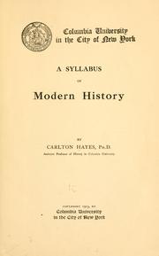 Cover of: A syllabus of modern history by Carlton Joseph Huntley Hayes
