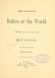 Cover of: Some account of the rulers of the world.