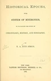 Historical epochs by E. A. Fitz Simon