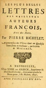 Cover of: plus belles lettres des meilleurs auteurs François: avec des notes