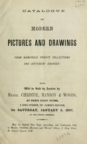 Cover of: Catalogue of modern pictures and drawings, from numerous private collections and different sources.