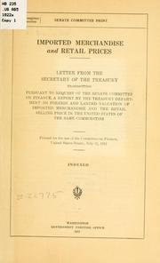 Imported merchandise and retail prices by United States. Dept. of the Treasury.