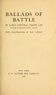 Cover of: Ballads of battle by Joseph Lee