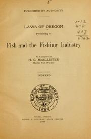 Cover of: Laws of Oregon pertaining to fish and the fishing industry