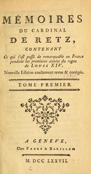 Cover of: Mémoires du Cardinal de Retz by Jean François Paul de Gondi de Retz