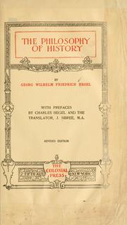 Cover of: The philosophy of history by Georg Wilhelm Friedrich Hegel