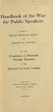 Handbook of the war for public speakers by Albert Bushnell Hart