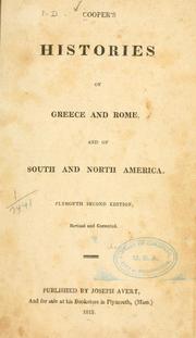 Cooper's histories of Greece and Rome by Cooper Rev. Mr.