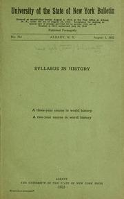 Cover of: Syllabus in history by University of the State of New York., University of the State of New York.