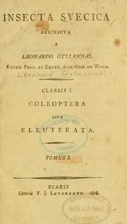 Cover of: Insecta svecica descripta a Leonardo Gyllenhal ... by Leonard Gyllenhal