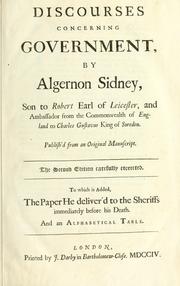 Cover of: Discourses concerning government by Sidney, Algernon