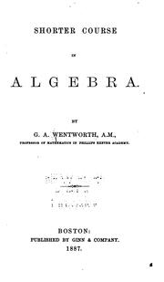 Cover of: Shorter Course in Algebra