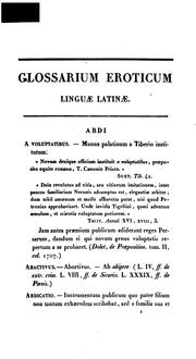 Cover of: Glossarium eroticum linguae latinae: sive Theogoniae, legum et morum nuptialium apud Romanos ... by Pierre Pierrugues