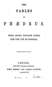 Cover of: The fables of Phaedrus