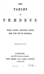 cover of The fables of Phaedrus