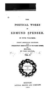 The poetical works of Edmund Spenser by Edmund Spenser