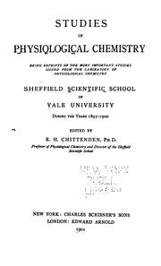 Cover of: Studies from the Laboratory of Physiological Chemistry ...: Shef-field Scientific School of Yale ...