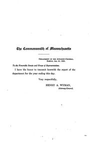 Cover of: Report of the Attorney General for the Year Ending ... by Massachusetts Attorney General's Office, Massachusetts Attorney General's Office