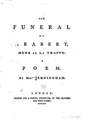 Cover of: The Funeral of Arabert, Monk of La Trappe: A Poem by Jerningham (Edward ), Edward Jerningham