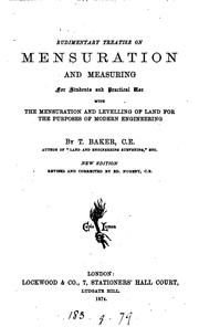 Cover of: Rudimentary treatise on mensuration and measuring