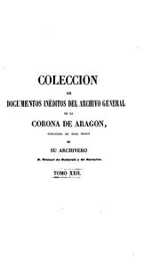 Cover of: Colección de documentos inéditos del archivo de la Corona de Aragón by Archivo General de la Corona de Aragón