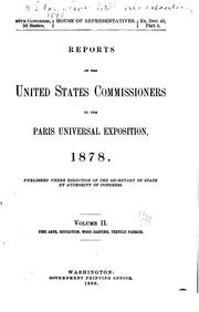 Cover of: Reports of the United States Commissioners to the Paris Universal Exposition ...