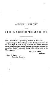 Cover of: Journal of the American Geographical Society of New York