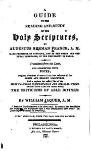 Cover of: A Guide to the Reading and Study of the Holy Scriptures