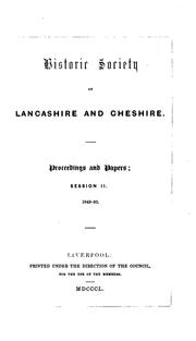 Cover of: Transactions of the Historic Society of Lancashire and Cheshire by Historic Society of Lancashire and Cheshire, Historic Society of Lancashire and Cheshire