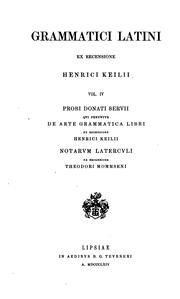 Cover of: Grammatici latini by Hermann Hagan , Heinrich Keil