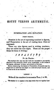Cover of: The Mount Vernon Arithmetic: Pt.I.