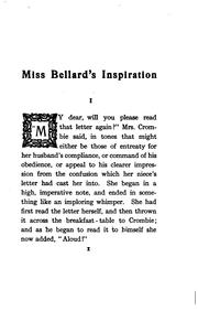 Cover of: Miss Bellard's Inspiration: A Novel by William Dean Howells