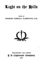 Cover of: Light on the Hills