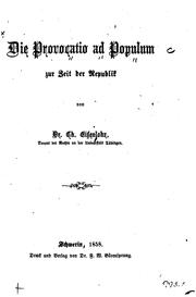 Cover of: Die Provocatio ad populum zur Zeit der Republik