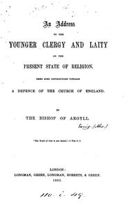 Cover of: An address to the younger clergy and laity on the present state of religion