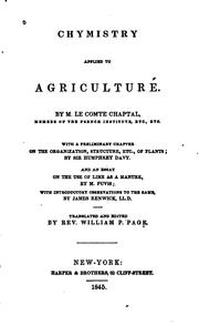 Cover of: Chymistry Applied to Agriculture by R H Mottram, Chaptal, Jean-Antoine-Claude comte de Chanteloup, Sir Humphry Davy, Marc -Antoine Puvis, James Renwick