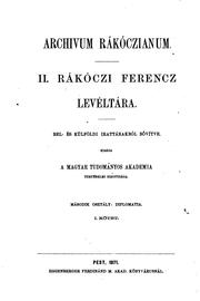 Cover of: Archivum Rákóczianum: II. Rákóczi Ferencz levéltára, bel-és külföldi ...