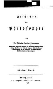 Cover of: Geschichte der Philosophie by Wilhelm Gottlieb Tennemann