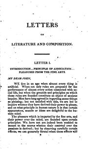 Cover of: Letters on Literature, Taste and Composition: Addressed to His Son by George Gregory