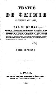 Cover of: Traité de chimie appliquée aux arts