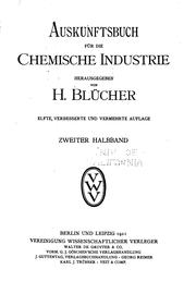 Cover of: Auskunftsbuch fur die chemische Industrie by Hans Blücher