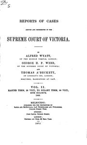 Cover of: Reports of Cases Argued and Determined: V. 1-6; 1864-69