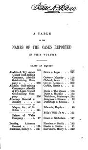 Cover of: Reports of Cases Argued and Determined: V. 1-6; 1864-69