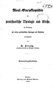 Cover of: Real-encyklopädie für protestantische Theologie und Kirche by Johann Jakob Herzog, Albert Hauck, Gustav Leopold Plitt, Johann Jakob Herzog