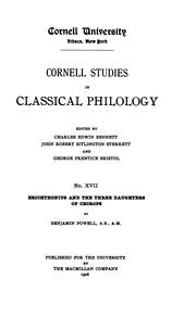 Cover of: Cornell Studies in Classical Philology by Cornell University