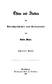 Cover of: Essays und Studien zur Sprachgeschichte und Volkskunde