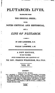 Cover of: PLUTARCH'S LIVES by JOHN LANGHORNE, D. D .